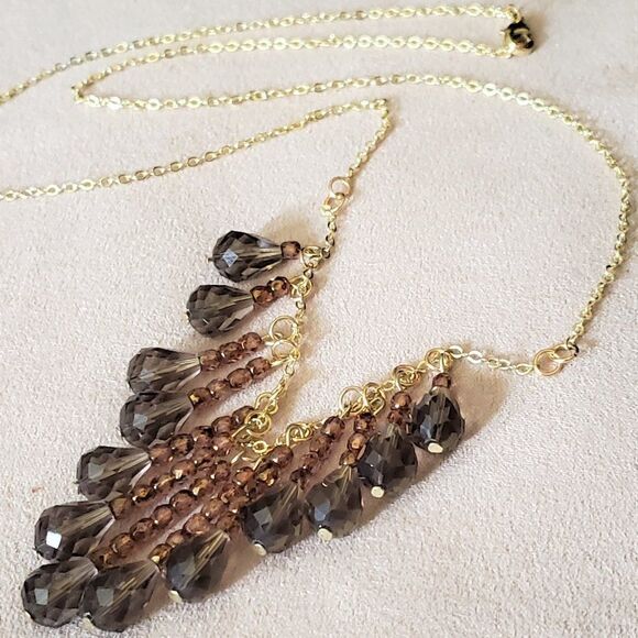 Crystal teardrops necklace - Handmade (NEW) - Picture 1 of 4